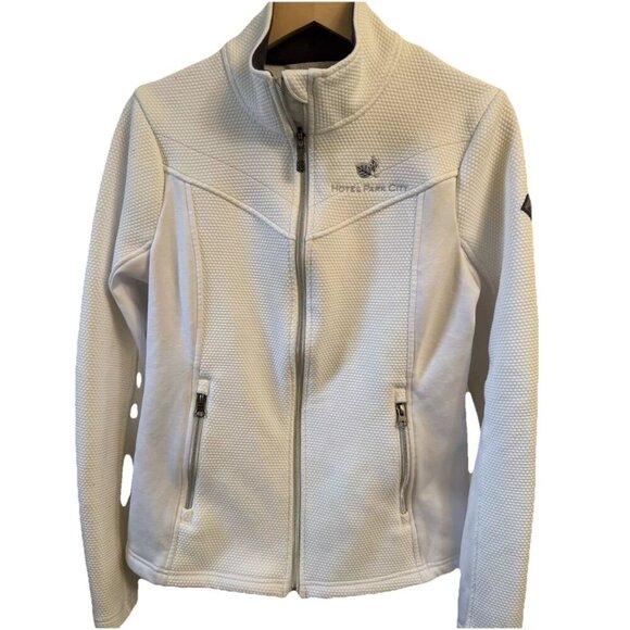 Spyder Full Zip Mid Weight Stryle Jacket White Women's SZ Medium Gorpcore - Picture 1 of 7